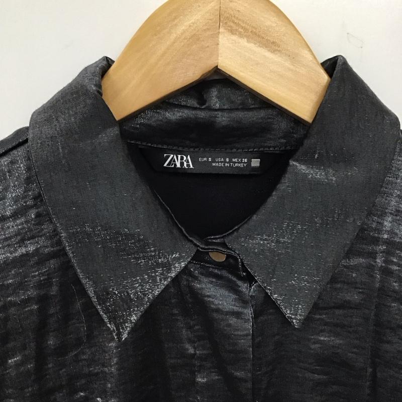 ザラ ZARA シャツ、ブラウス 長袖 長袖シャツ 無地シャツ カラーシャツ S 無地 黒 / ブラック /  レディース USED 古着 中古 10138786