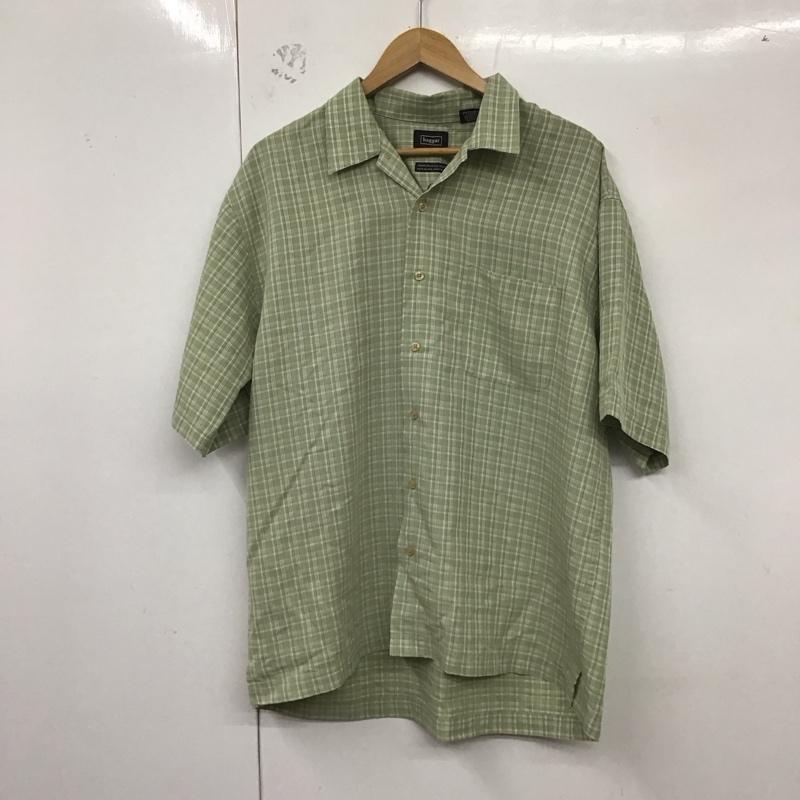 古着 USED シャツ、ブラウス 半袖 半袖シャツ チェックシャツ 古着 XL チェック 緑 / グリーン /  メンズ USED 古着 中古 10128723