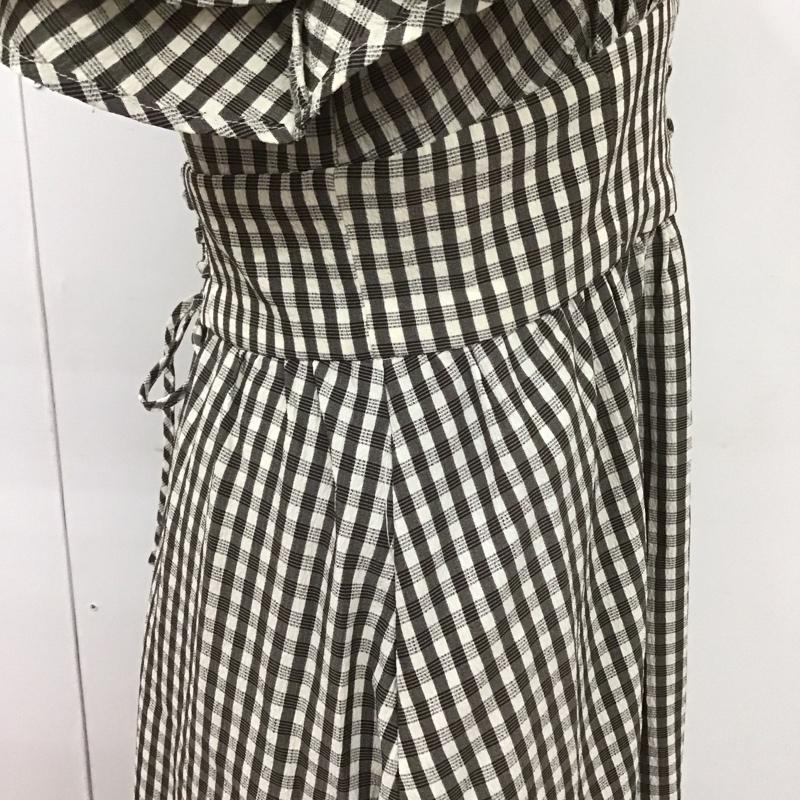 ナイスクラップ NICE CLAUP ワンピース ロングスカート FREE チェック 白 / ホワイト / X 茶 / ブラウン /  レディース USED 古着 中古 10108631