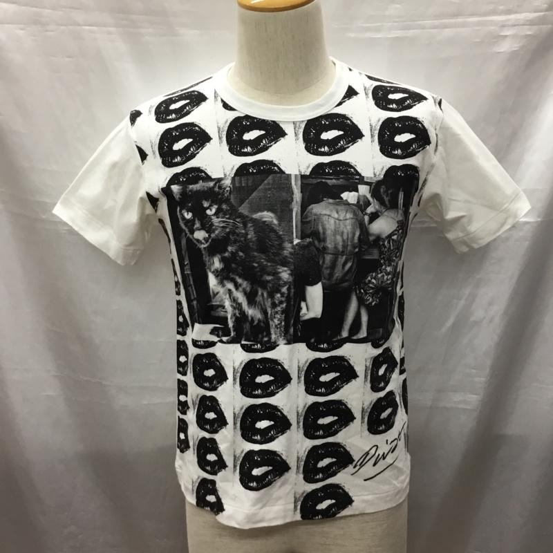 コムデギャルソン COMME des GARCONS Tシャツ 半袖 半袖カットソー プリントTシャツ クルーネックカットソー S プリント 白 / ホワイト /  メンズ USED 古着 中古 10115771