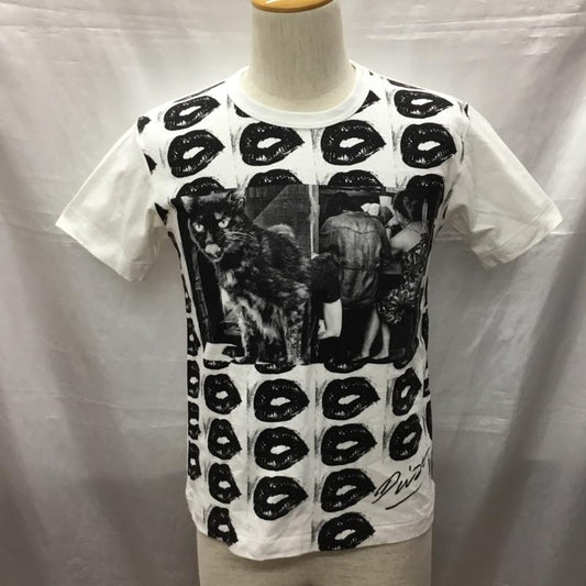 コムデギャルソン COMME des GARCONS Tシャツ 半袖 半袖カットソー プリントTシャツ クルーネックカットソー S プリント 白 / ホワイト /  メンズ USED 古着 中古 10115771