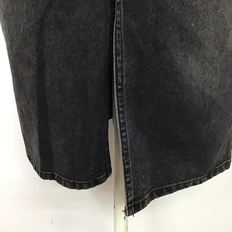 ザラ ZARA スカート ひざ丈スカート 9374 891 800 デニム ひざ下丈 スリット XS 無地 黒 / ブラック /  レディース USED 古着 中古 10124995