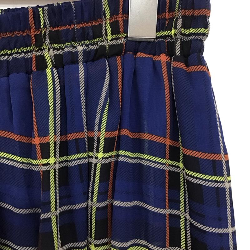 ニコアンド niko and... ボトムス ボトムス ST82DL10KO 青系タータンチェック ワイドパンツ L チェック マルチカラー / マルチカラー /  レディース USED 古着 中古 10132166