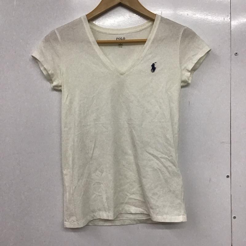 ポロラルフローレン POLO RALPH LAUREN Tシャツ 半袖 Vネック コットン XS ワンポイント 白 / ホワイト /  レディース USED 古着 中古 10146373