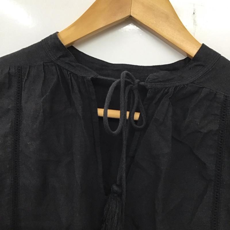 フリークスストア FREAK S STORE カットソー 長袖 長袖カットソー ノーカラーシャツ パフスリーブ FREE 無地 黒 / ブラック /  レディース USED 古着 中古 10135025