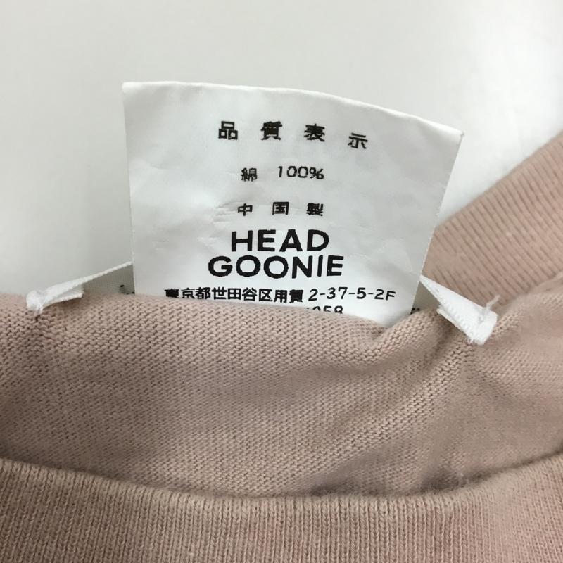 ヘッドグーニー HEADGOONIE Tシャツ 半袖 半袖カットソー プリントTシャツ クルーネックカットソー XL プリント 桃 / ピンク /  メンズ USED 古着 中古 10119412