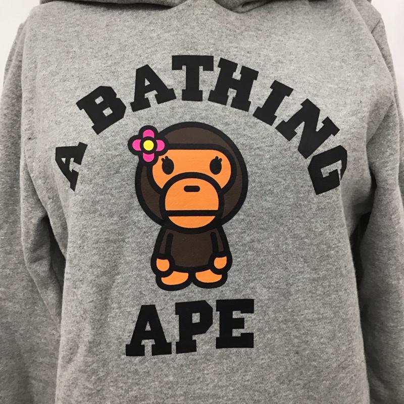 アベイシングエイプ A BATHING APE ワンピース ひざ丈スカート スウェットワンピース XS 無地 灰 / グレー /  レディース USED 古着 中古 10111416