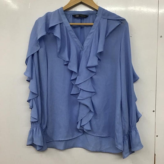 ザラ ZARA シャツ、ブラウス 長袖 S 無地 水色 / ライトブルー /  レディース USED 古着 中古 10136616