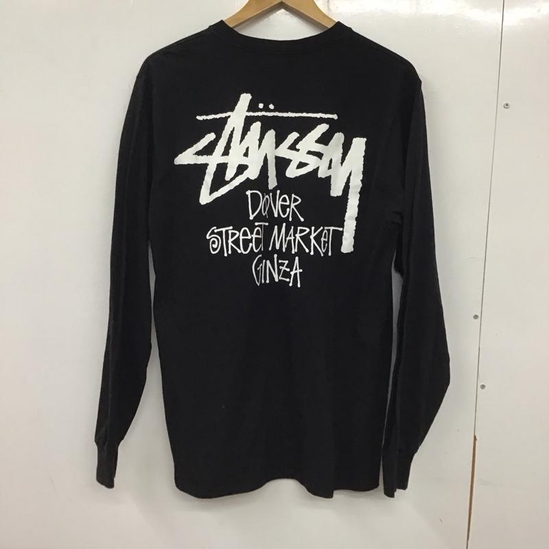 ステューシー STUSSY カットソー 長袖 長袖カットソー プリントカットソー クルーネック DSM GINZA M ロゴ、文字 黒 / ブラック /  メンズ USED 古着 中古 10136590