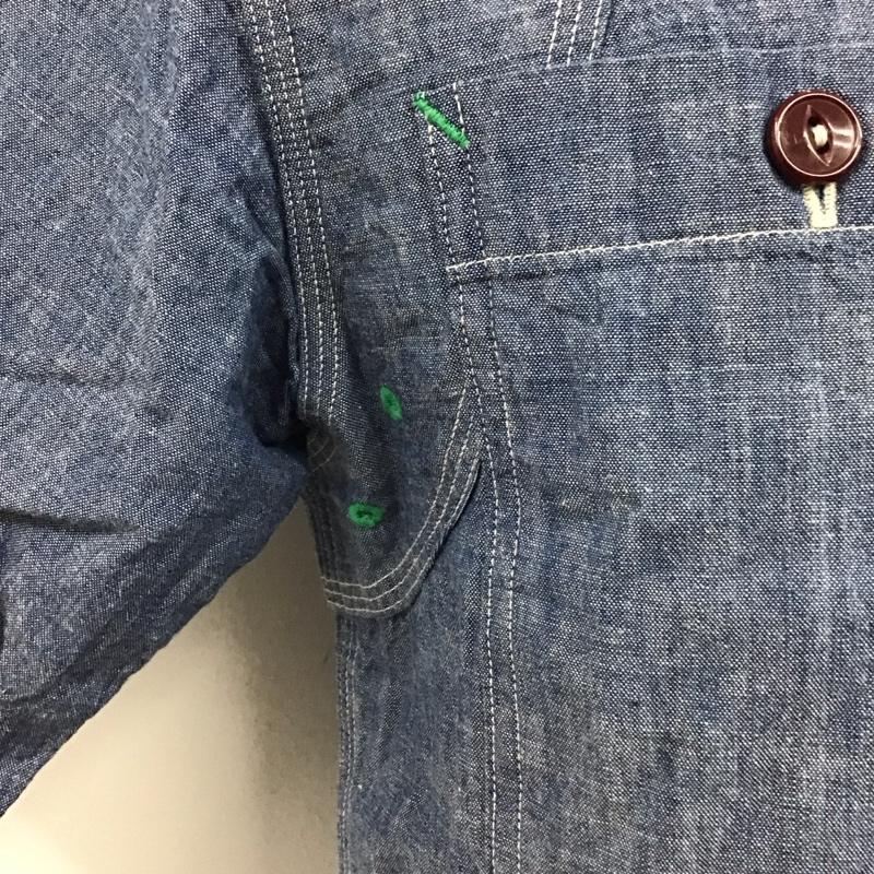 エフオービーファクトリー FOB FACTORY シャツ、ブラウス 半袖 F3285 シャンブレー ワークシャツ M 無地 青 / ブルー /  メンズ USED 古着 中古 10123663