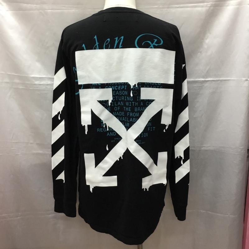 オフホワイト Off-White カットソー 長袖 omab001r20185005 20SS DRIPPINGARROWS L/S 半袖カットソー プリントTシャツ XXL プリント 黒 / ブラック /  メンズ USED 古着 中古 10108412