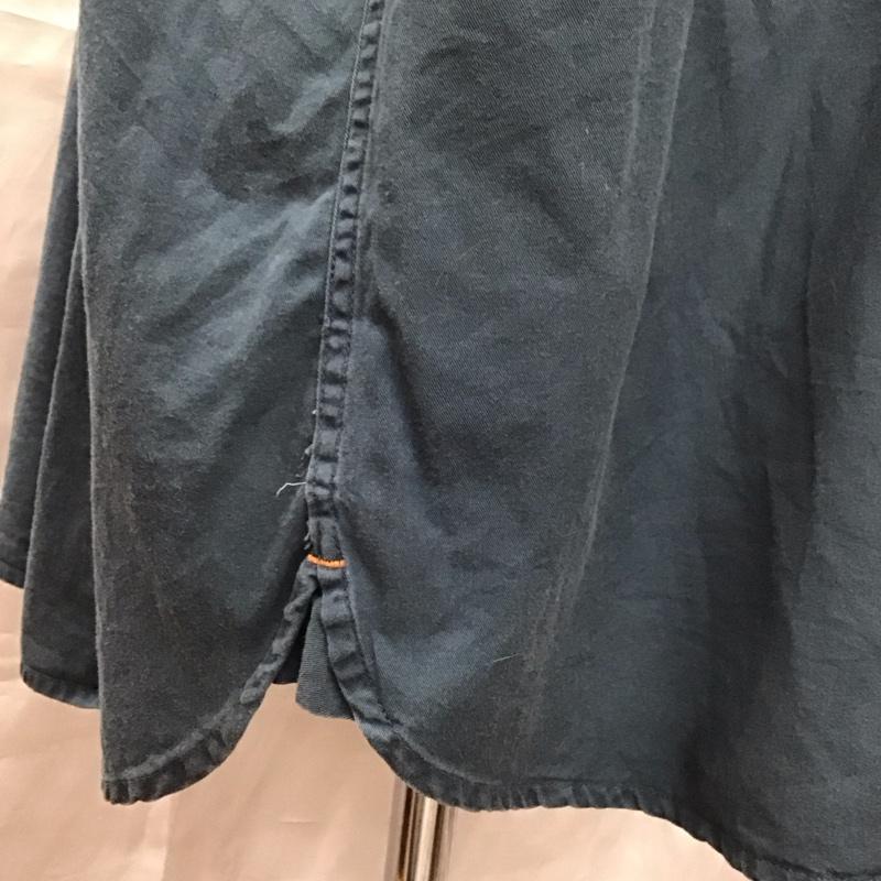 ミリタリー ミリタリー シャツ、ブラウス 長袖 ミリタリーシャツ カジュアルシャツ カーゴシャツ カラーシャツ XXL 無地 紺 / ネイビー /  メンズ USED 古着 中古 10110984