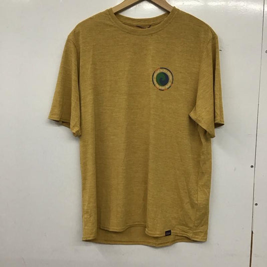 パタゴニア patagonia Tシャツ 半袖 半袖カットソー プリントTシャツ クルーネックカットソー M ロゴ、文字 黄 / イエロー /  メンズ USED 古着 中古 10139823