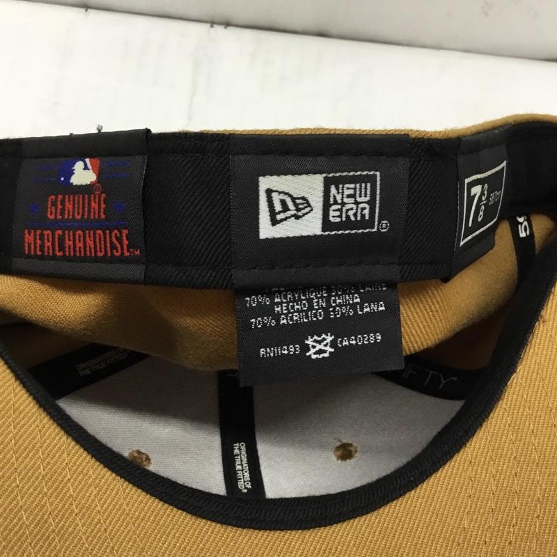 ニューエラ NEW ERA 帽子 キャップ 59FIFTY 58.7cm ロゴ、文字 キャメル / キャメル /  メンズ USED 古着 中古 10109596