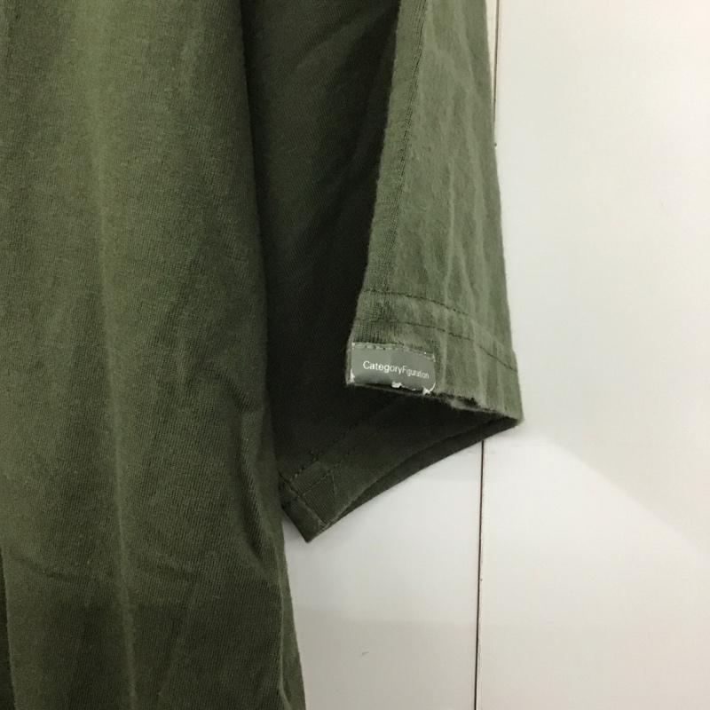 ダブルタップス W)TAPS Tシャツ 半袖 半袖カットソー プリントTシャツ クルーネックカットソー L プリント カーキ / カーキ /  メンズ USED 古着 中古 10142631