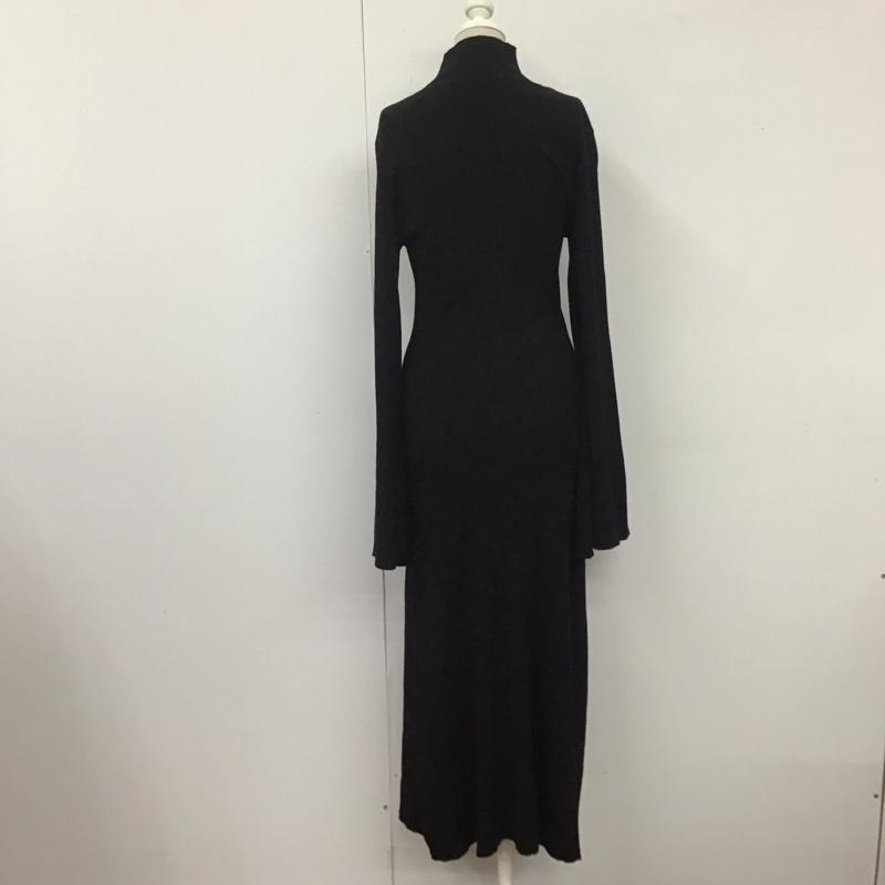 ザラ ZARA ワンピース ロングスカート 3433 002 800 モックネック リブ M 無地 黒 / ブラック /  レディース USED 古着 中古 10109412