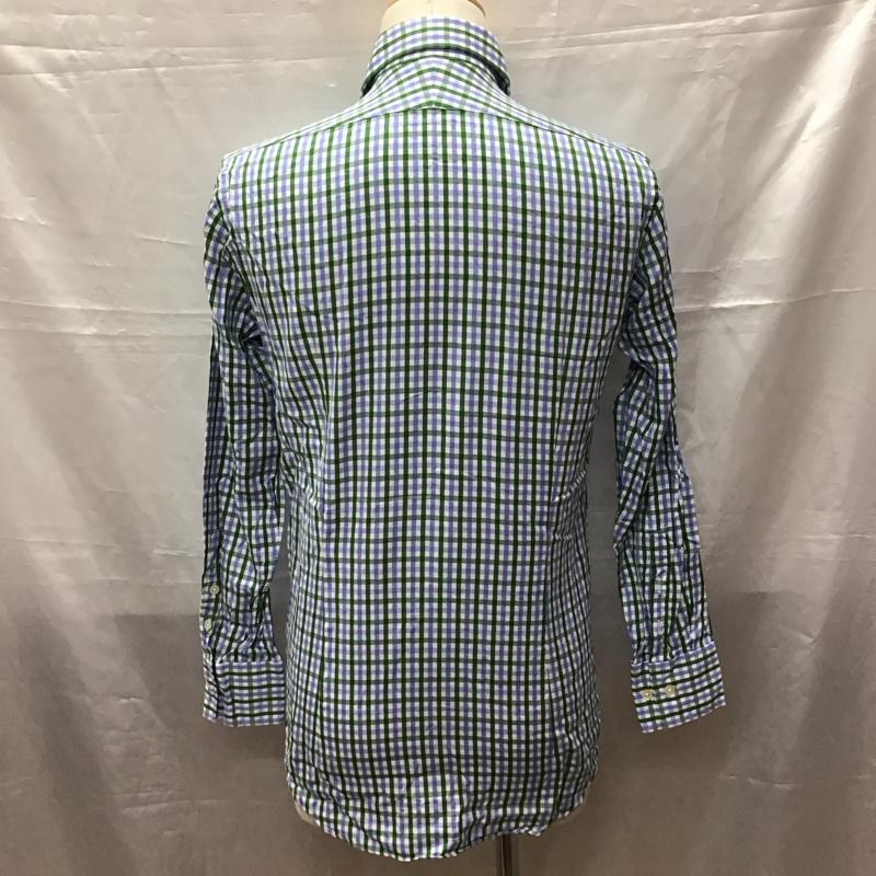 タケオキクチ TAKEO KIKUCHI シャツ、ブラウス 長袖 AC070-82010JA 1 チェック 白 / ホワイト / X 緑 / グリーン / X 水色 / ライトブルー /  メンズ USED 古着 中古 10116836