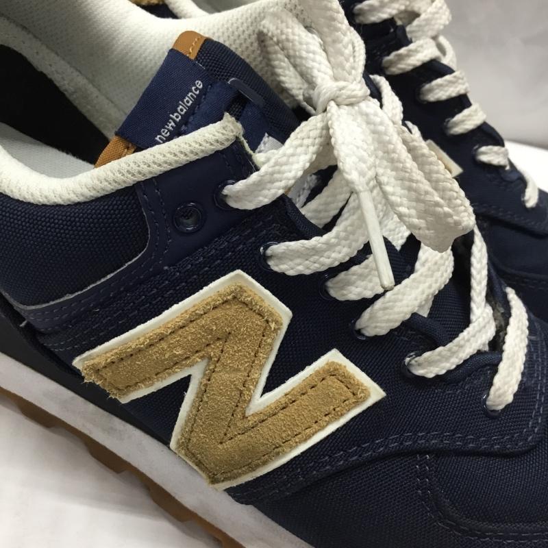 ニューバランス New Balance スニーカー スニーカー ML574BC2 ローカット 25.5cm 25.5cm ロゴ、文字 紺 / ネイビー / X ベージュ / ベージュ /  メンズ USED 古着 中古 10121818