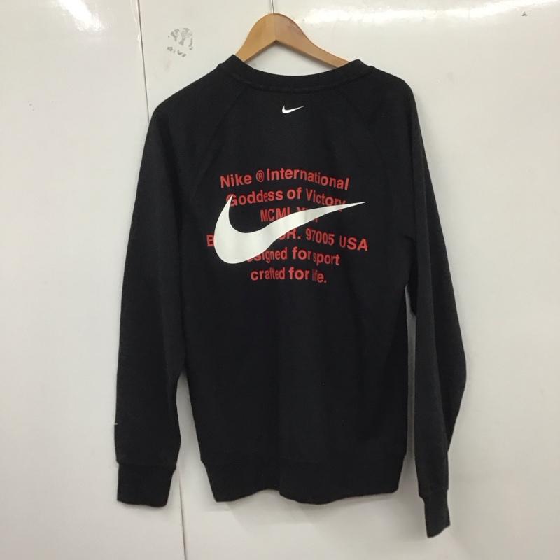 ナイキ NIKE トレーナー 長袖 db4960-010 長袖スウェット クルーネック L ロゴ、文字 黒 / ブラック /  メンズ USED 古着 中古 10129263