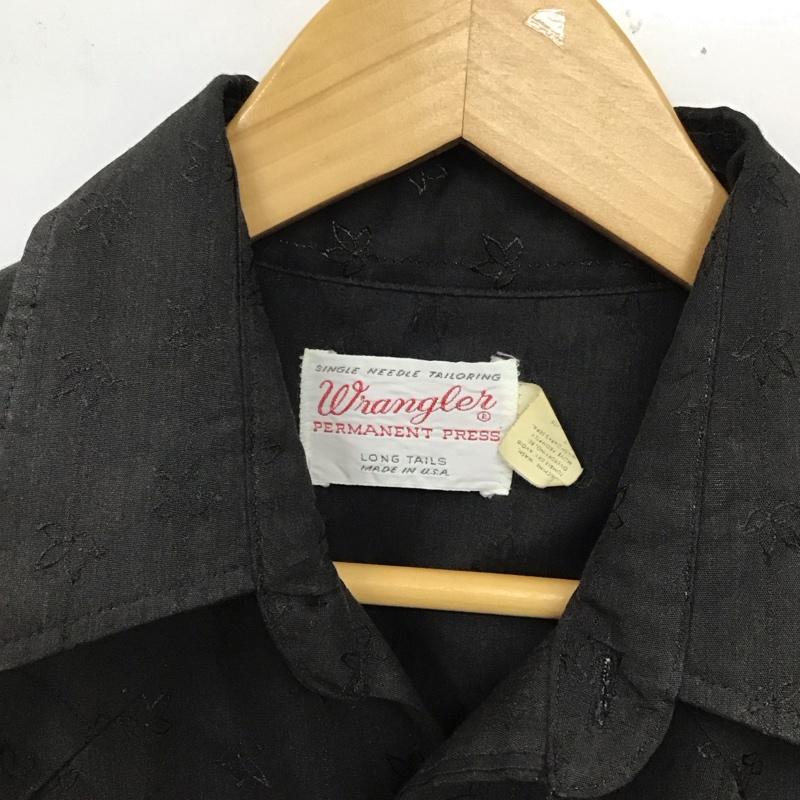 ラングラー Wrangler シャツ、ブラウス 長袖 ウエスタンシャツ 総柄 黒 / ブラック /  メンズ USED 古着 中古 10117746