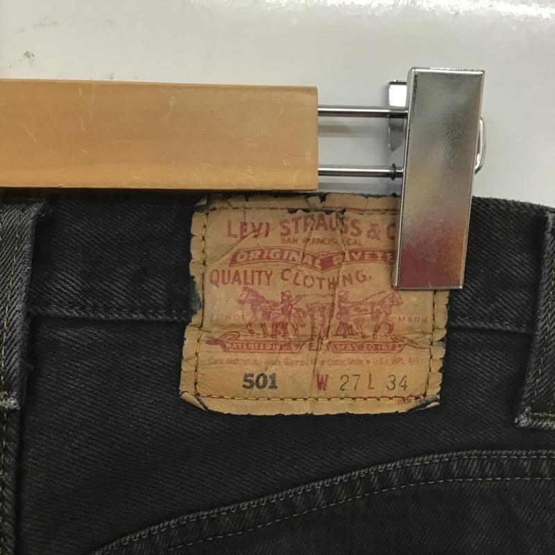 リーバイストラウスアンドコー Levi Strauss & co. パンツ デニム、ジーンズ デニムパンツ ストレートパンツ カジュアルパンツ 501 90s USA製 後染め 27インチ 無地 黒 / ブラック /  メンズ USED 古着 中古 10105778