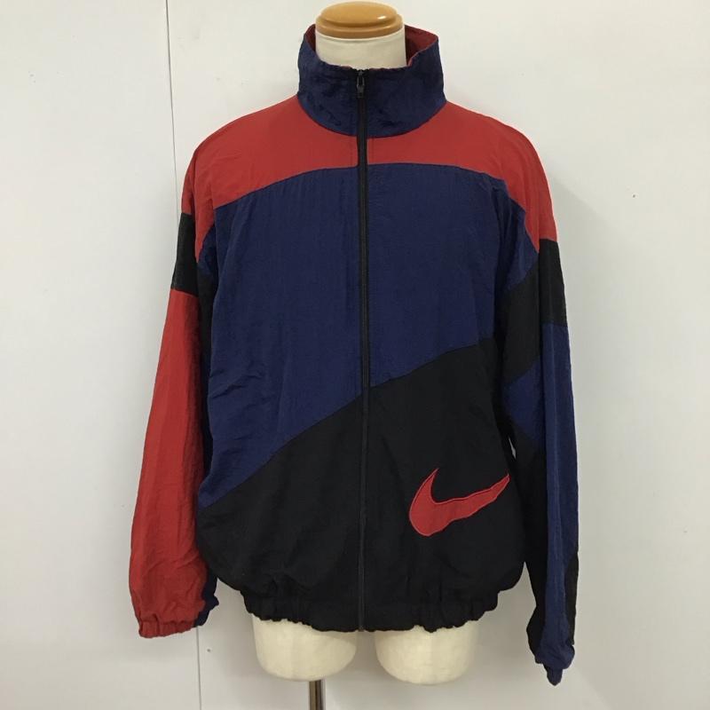 ナイキ NIKE ジャケット、上着 ジャケット、ブレザー ナイロンジャケット ワンポイント 黒 / ブラック / X 赤 / レッド / X 紺 / ネイビー /  メンズ USED 古着 中古 10117969