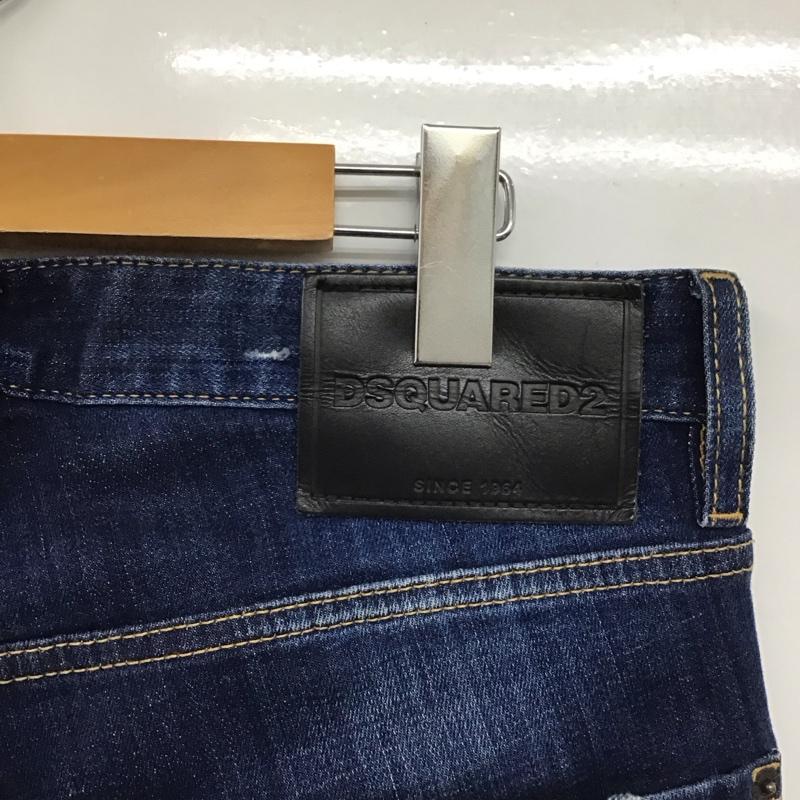 ディースクエアード2 DSQUARED2 パンツ デニム、ジーンズ デニムパンツ スリムパンツ カジュアルパンツ ストレッチパンツ 46 ダメージ加工 インディゴ / インディゴ /  メンズ USED 古着 中古 10142125