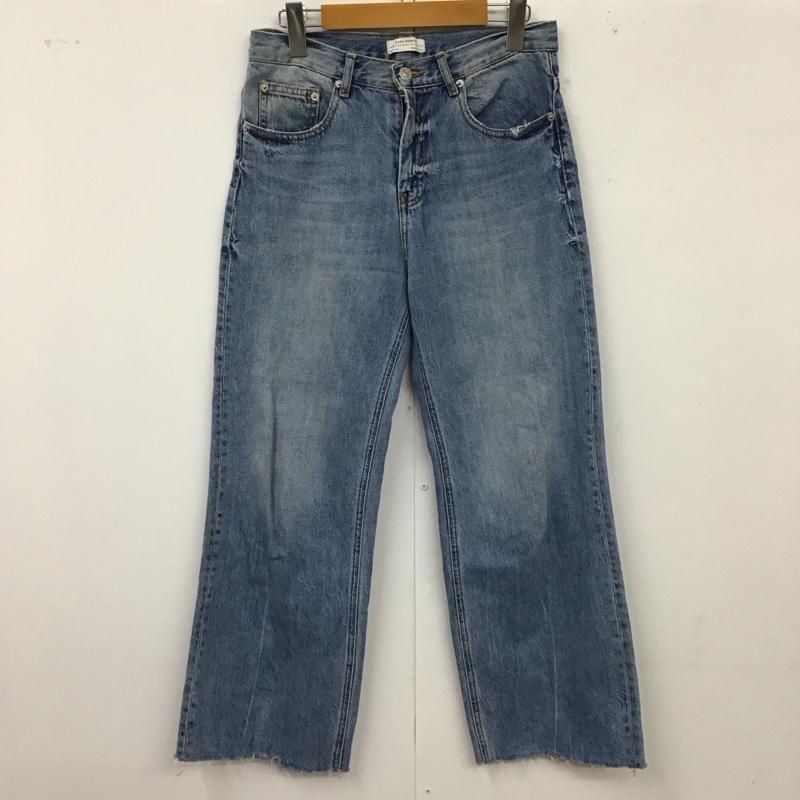 ザラウーマン ZARA WOMAN パンツ デニム、ジーンズ デニムパンツ ストレートパンツ ワイドパンツ カジュアルパンツ 36 無地 インディゴ / インディゴ /  レディース USED 古着 中古 10117994