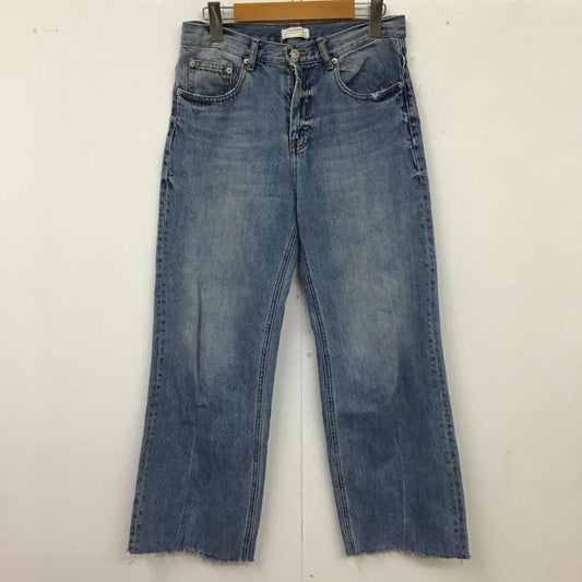 ザラウーマン ZARA WOMAN パンツ デニム、ジーンズ デニムパンツ ストレートパンツ ワイドパンツ カジュアルパンツ 36 無地 インディゴ / インディゴ /  レディース USED 古着 中古 10117994