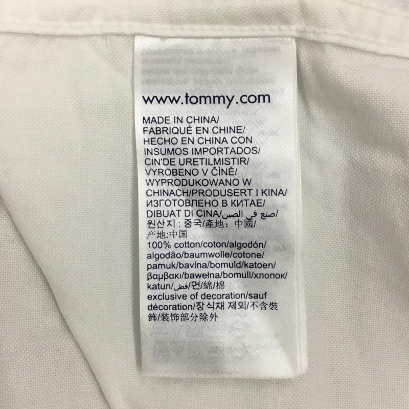 トミーヒルフィガー TOMMY HILFIGER シャツ、ブラウス 長袖 長袖シャツ カラーシャツ ポケットシャツ 長袖カットソー L ロゴ、文字 白 / ホワイト /  メンズ USED 古着 中古 10112450