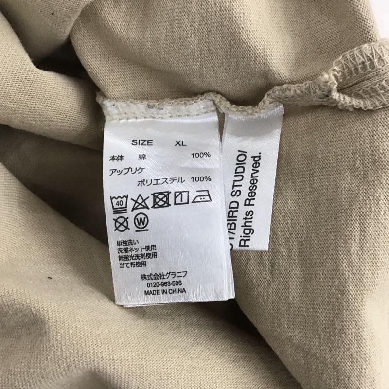 グラニフ graniph Tシャツ 半袖 半袖カットソー プリントTシャツ クルーネックカットソー XL ロゴ、文字 ベージュ / ベージュ /  メンズ USED 古着 中古 10145974
