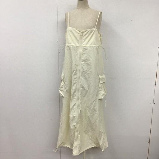 ザラ ZARA ワンピース ロングスカート 4764 801 712 ナイロン キャミワンピース L 無地 アイボリー / アイボリー /  レディース USED 古着 中古 10119621