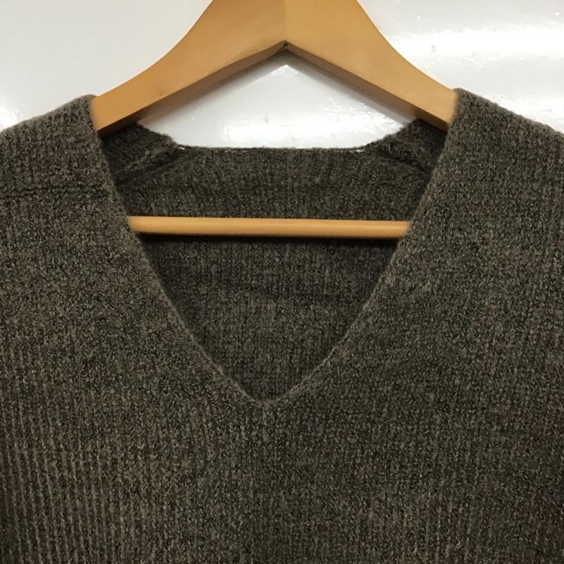 ミラオーウェン Mila Owen ニット、セーター 長袖 長袖ニットカットソー Vネック セーター ONE SIZE 無地 茶 / ブラウン /  レディース USED 古着 中古 10145415