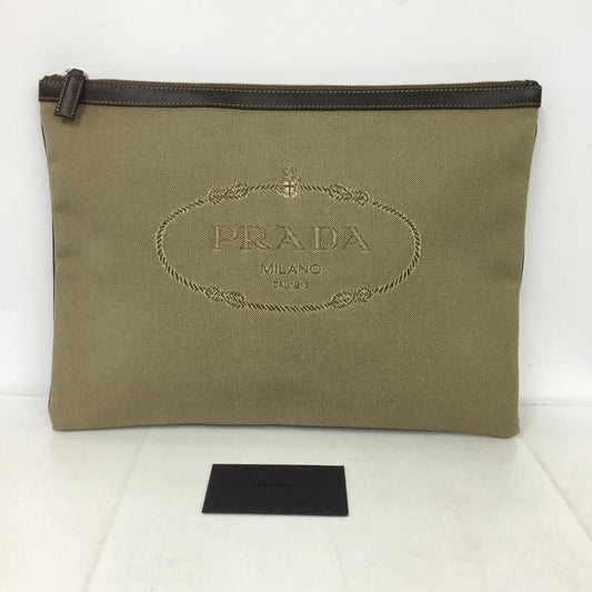 プラダ PRADA クラッチバッグ、パーティバッグ クラッチバッグ、パーティバッグ 2N1283 ロゴ、文字 ベージュ / ベージュ /  レディース USED 古着 中古 10132614