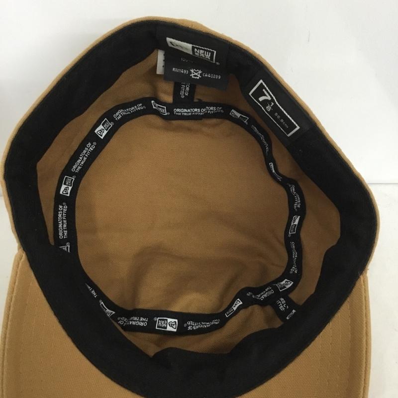 ニューエラ NEW ERA 帽子 キャップ ワークキャップ コットン 56.8cm ロゴ、文字 茶 / ブラウン /  メンズ USED 古着 中古 10133823