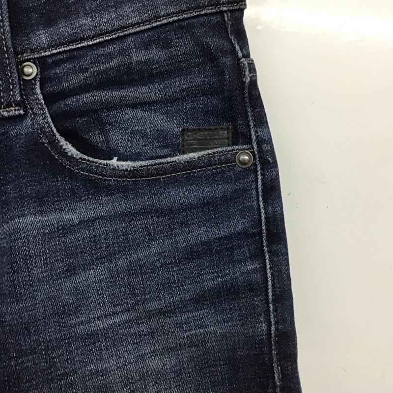 ジースターロゥ G-STAR RAW パンツ デニム、ジーンズ デニムパンツ スリムパンツ カジュアルパンツ ストレッチパンツ 27インチ 無地 インディゴ / インディゴ /  メンズ USED 古着 中古 10148956