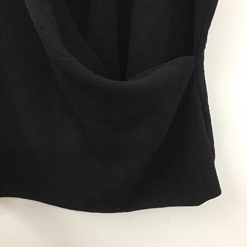 ザラ ZARA カットソー 半袖 0264/170/800 FLOWY WRAP TOP S 無地 黒 / ブラック /  レディース USED 古着 中古 10133648