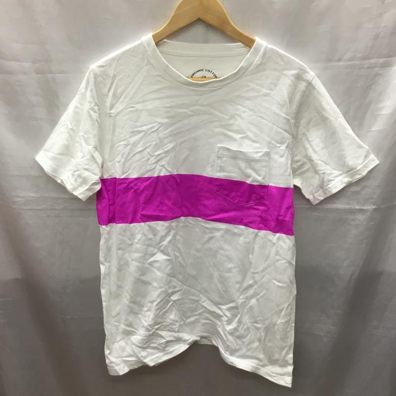 ナノユニバース nano・universe Tシャツ 半袖 672-0124096 オーガニックコットン M プリント 白 / ホワイト / X 紫 / パープル /  メンズ USED 古着 中古 10119329