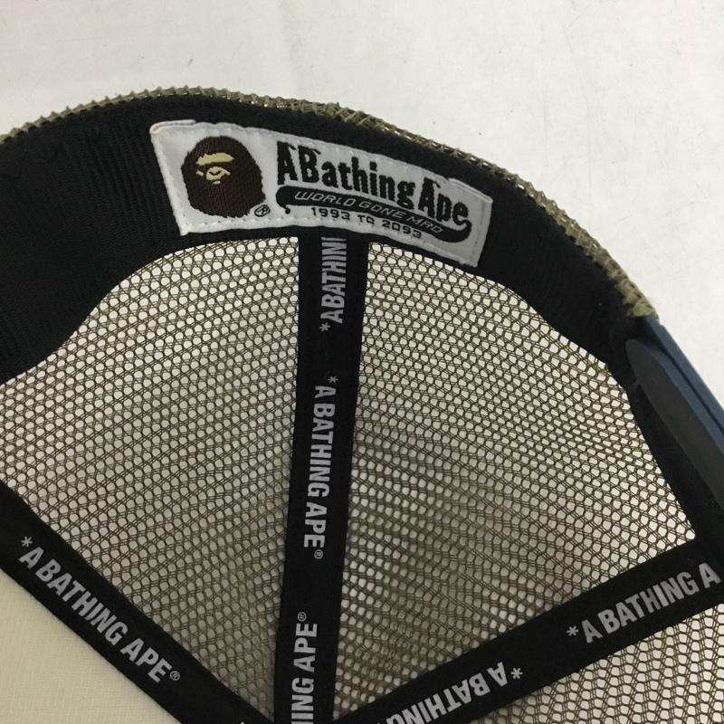 アベイシングエイプ A BATHING APE 帽子 キャップ BAPE STA MESH CAP メッシュキャップ ロゴ、文字 白 / ホワイト / X 緑 / グリーン /  メンズ USED 古着 中古 10142183