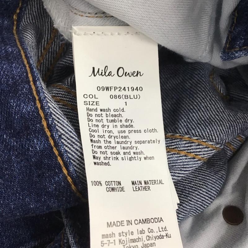 ミラオーウェン Mila Owen パンツ デニム、ジーンズ 09WFP241940 裾段差脇スリットデニムパンツ 1 無地 青 / ブルー /  レディース USED 古着 中古 10142285