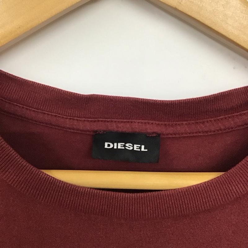 ディーゼル DIESEL Tシャツ 半袖 半袖カットソー プリントTシャツ クルーネックカットソー L プリント えんじ / ワインレッド /  メンズ USED 古着 中古 10134923