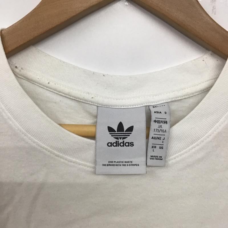 アディダス adidas Tシャツ 半袖 he4682 アウトラインロゴＴシャツ 半袖カットソー プリントTシャツ L ロゴ、文字 白 / ホワイト /  メンズ USED 古着 中古 10138890