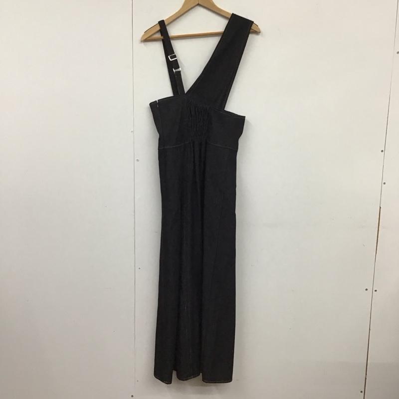 ムルーア MURUA ワンピース ロングスカート 012140302101 アシンメトリーパターンロングワンピース M 無地 黒 / ブラック /  レディース USED 古着 中古 10131526