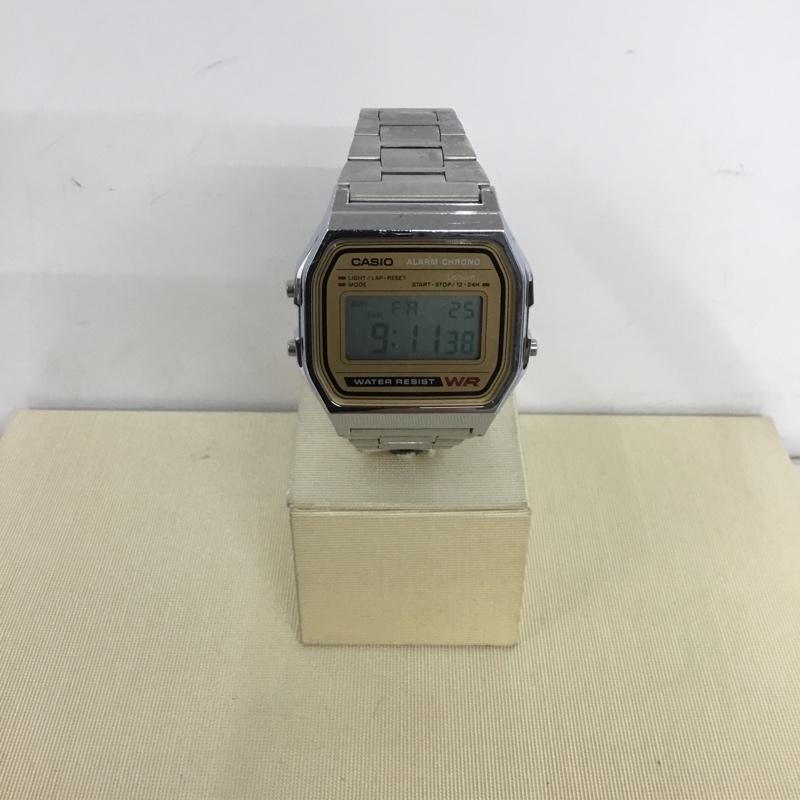 カシオ CASIO 腕時計 デジタル A158WE ロゴ、文字 銀 / シルバー /  メンズ USED 古着 中古 10146319