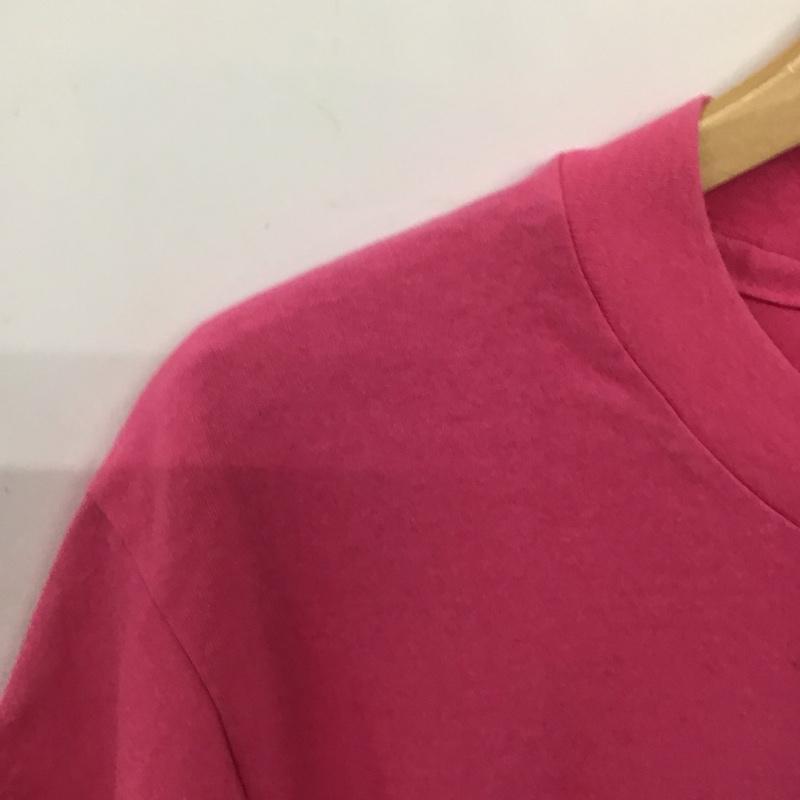 ヘインズ HANES Tシャツ 半袖 半袖カットソー プリントTシャツ クルーネックカットソー M ロゴ、文字 桃 / ピンク /  メンズ USED 古着 中古 10139550