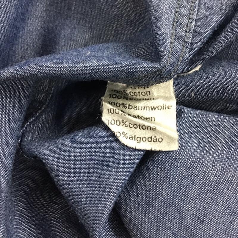 ラコステ LACOSTE シャツ、ブラウス 半袖 半袖シャツ デニムシャツ ボタンダウンシャツ 40 ロゴ、文字 青 / ブルー /  メンズ USED 古着 中古 10132809