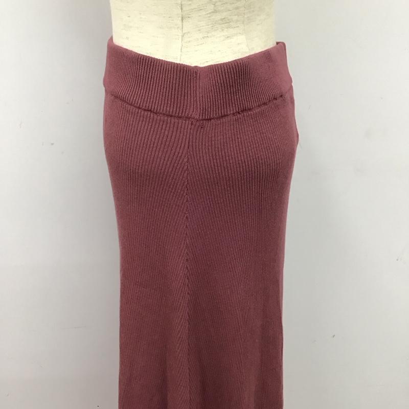 ザラ ZARA スカート ロングスカート ロングスカート ニットスカート フレアスカート S 無地 えんじ / ワインレッド /  レディース USED 古着 中古 10125168