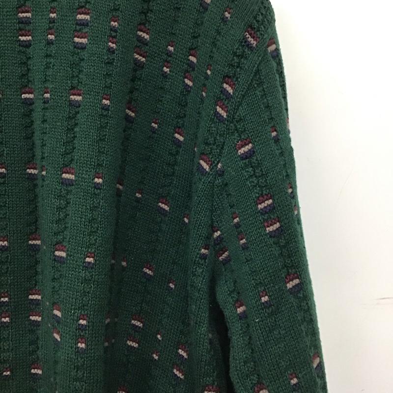 古着 USED ニット、セーター 長袖 長袖ニットカットソー クルーネック セーター L 総柄 緑 / グリーン /  メンズ USED 古着 中古 10144763