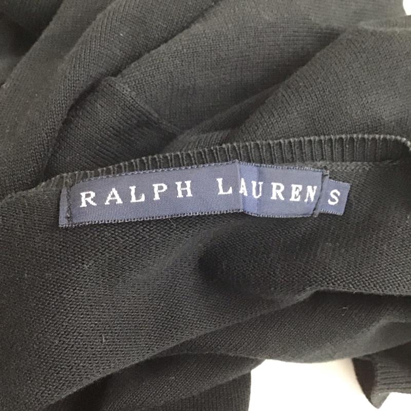 ラルフローレン RALPHLAUREN カーディガン 長袖 長袖ニットカーディガン リブニットカーディガン 前ボタン S ロゴ、文字 黒 / ブラック /  レディース USED 古着 中古 10112201