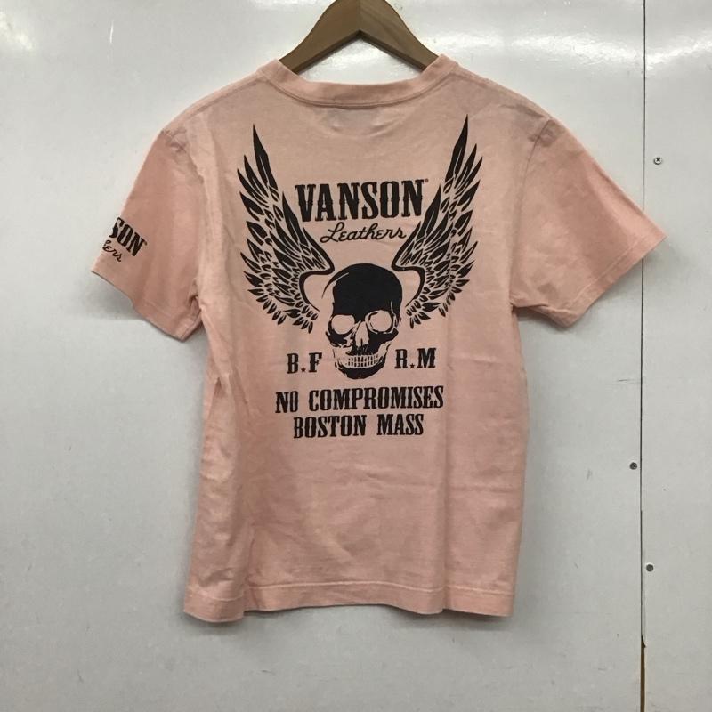 ヴァンソン VANSON Tシャツ 半袖 半袖カットソー プリントTシャツ クルーネックカットソー M プリント 桃 / ピンク /  メンズ USED 古着 中古 10150383